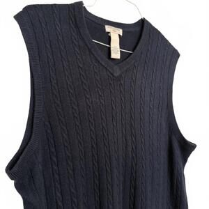Mens Dark Blue Knit Sweater Vest
